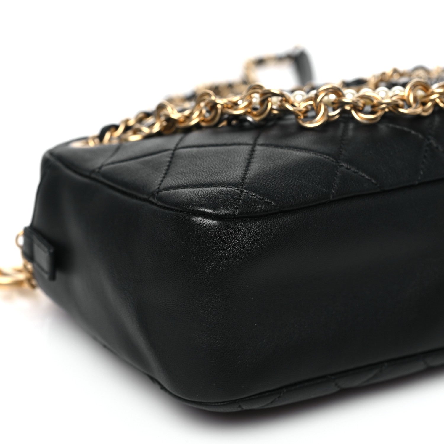 Chanel Lambskin Quilted All About Chains Camera Bag Black 9 of 10