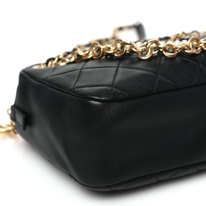 Chanel Lambskin Quilted All About Chains Camera Bag Black 9 of 10