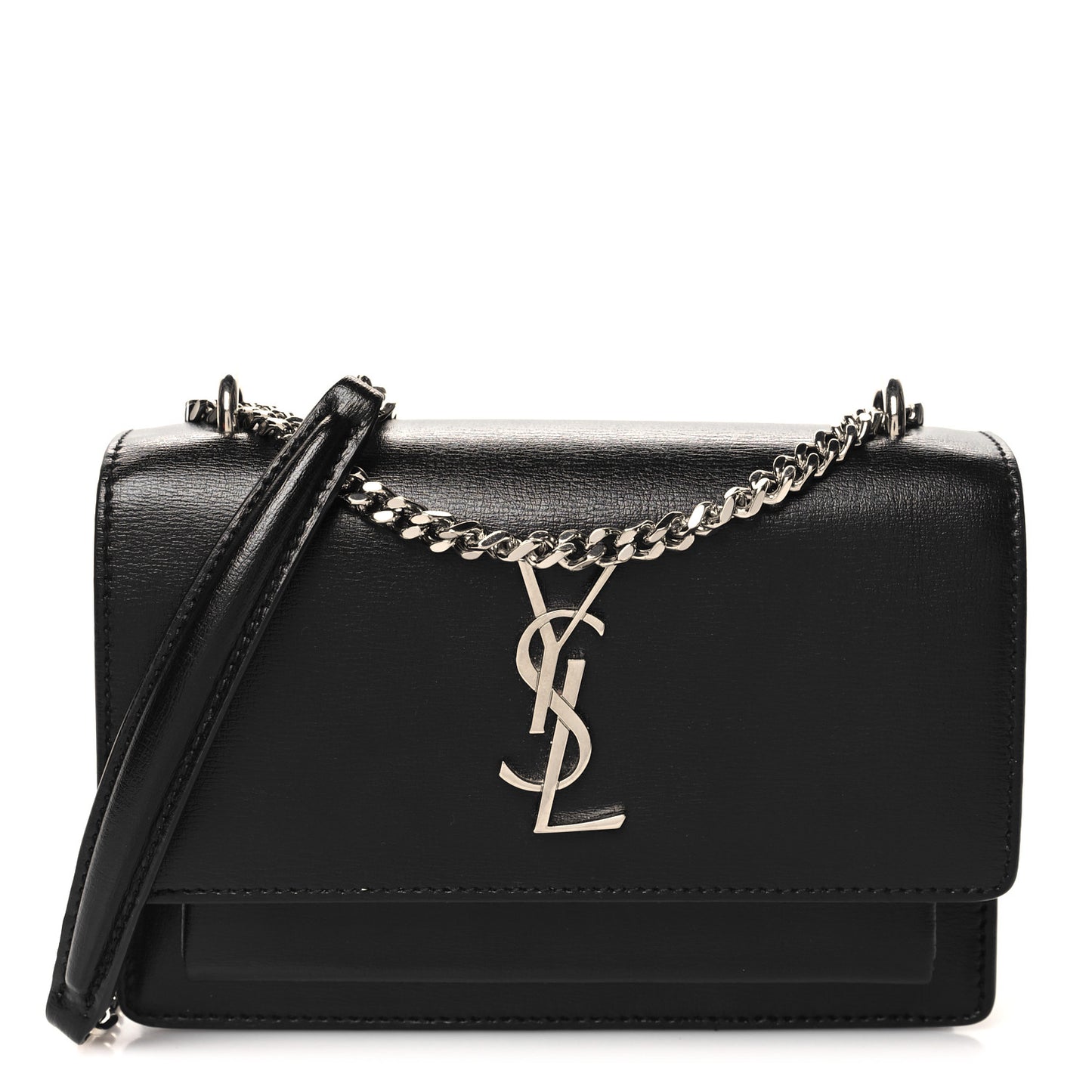 Calfskin Monogram Sunset Chain Wallet Black