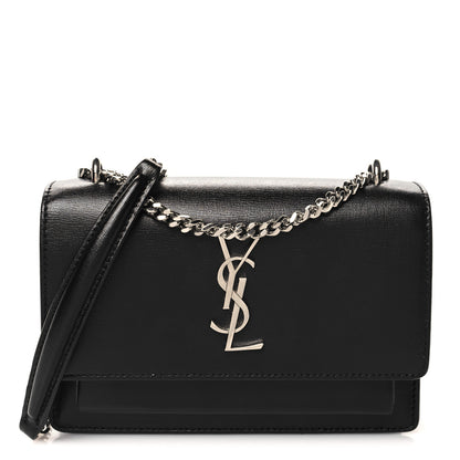 Saint Laurent Calfskin Monogram Sunset Chain Wallet Black 1 of 12