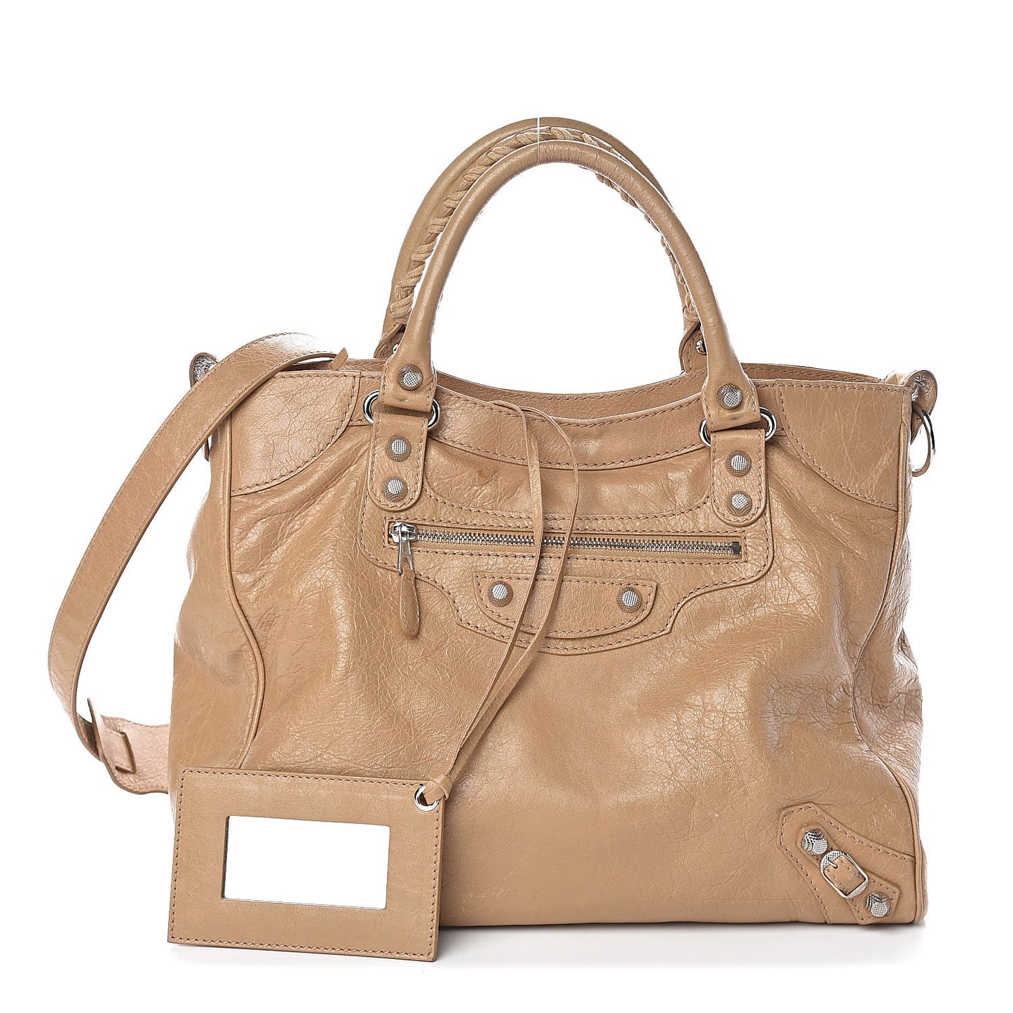 Agneau Giant 12 Silver Hardware Velo Beige Nougatine