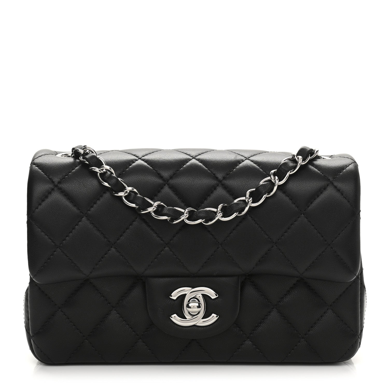 Chanel Lambskin Quilted Mini Rectangular Flap Black 1 of 12
