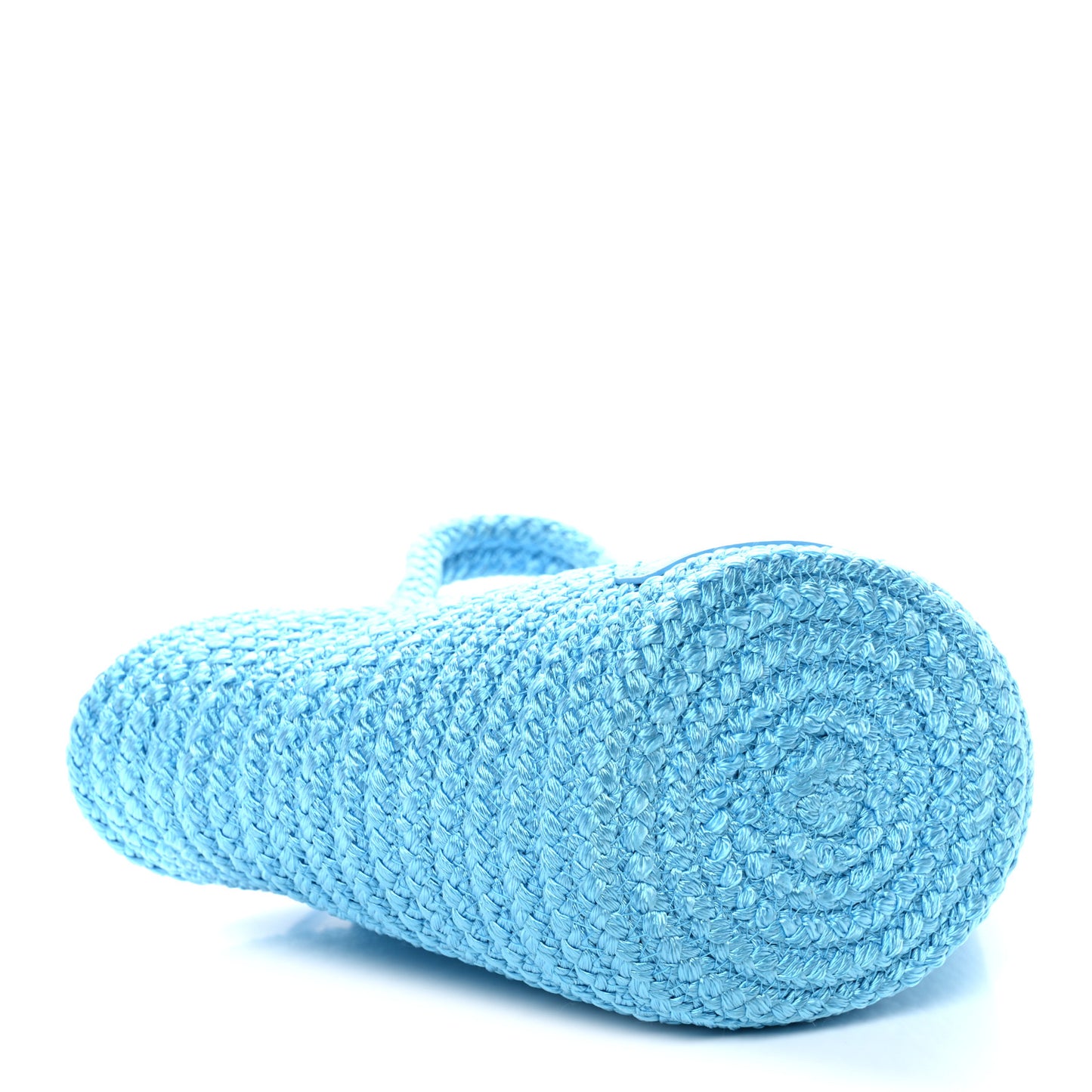 Nylon Lambskin Woven Mini Ibiza Basket With Strap Azur White