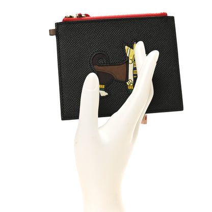 Hermes Epsom Swift Petit H Dog Flat Case Black Multicolor 2 of 7