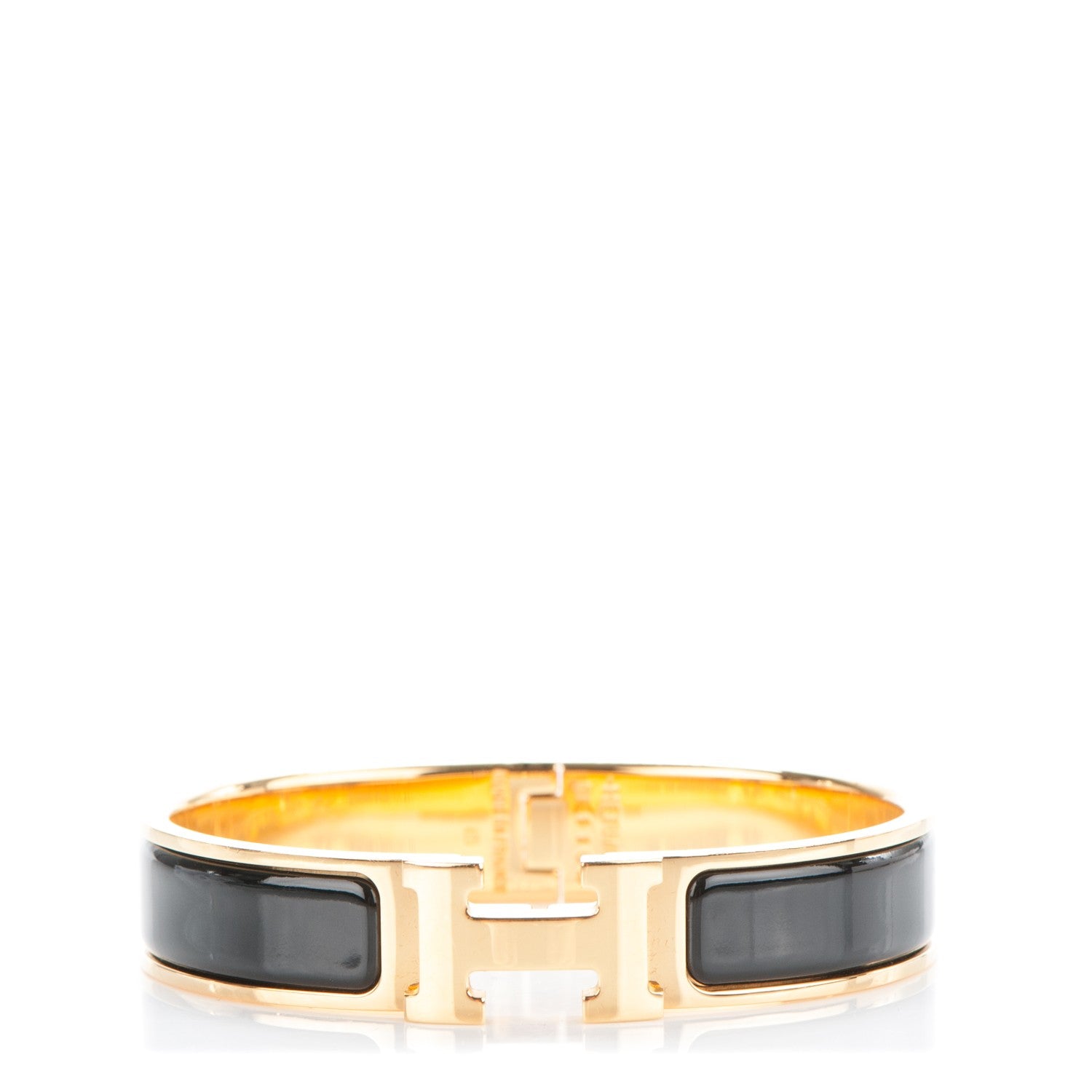 Hermes Enamel Narrow Clic Clac H Bracelet PM Black 1 of 4