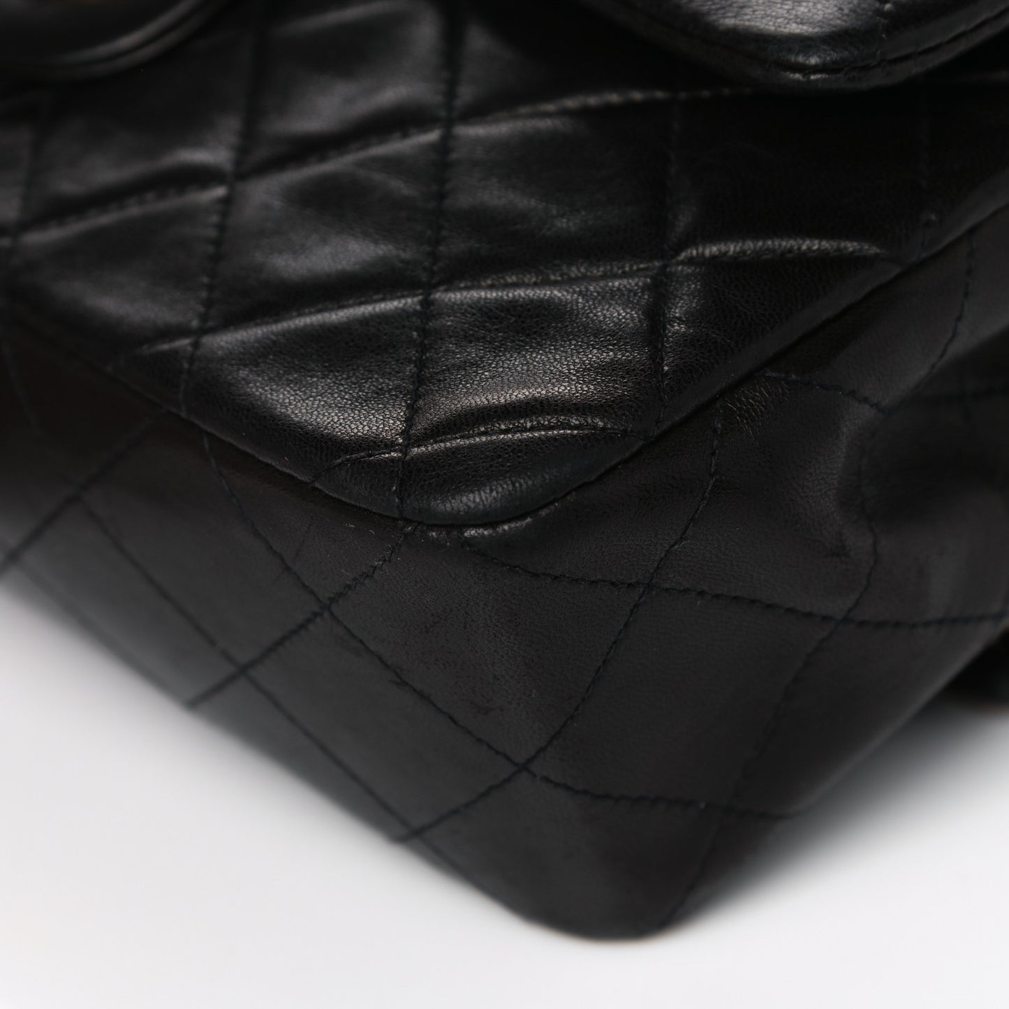 Lambskin Quilted Small Double Flap Black