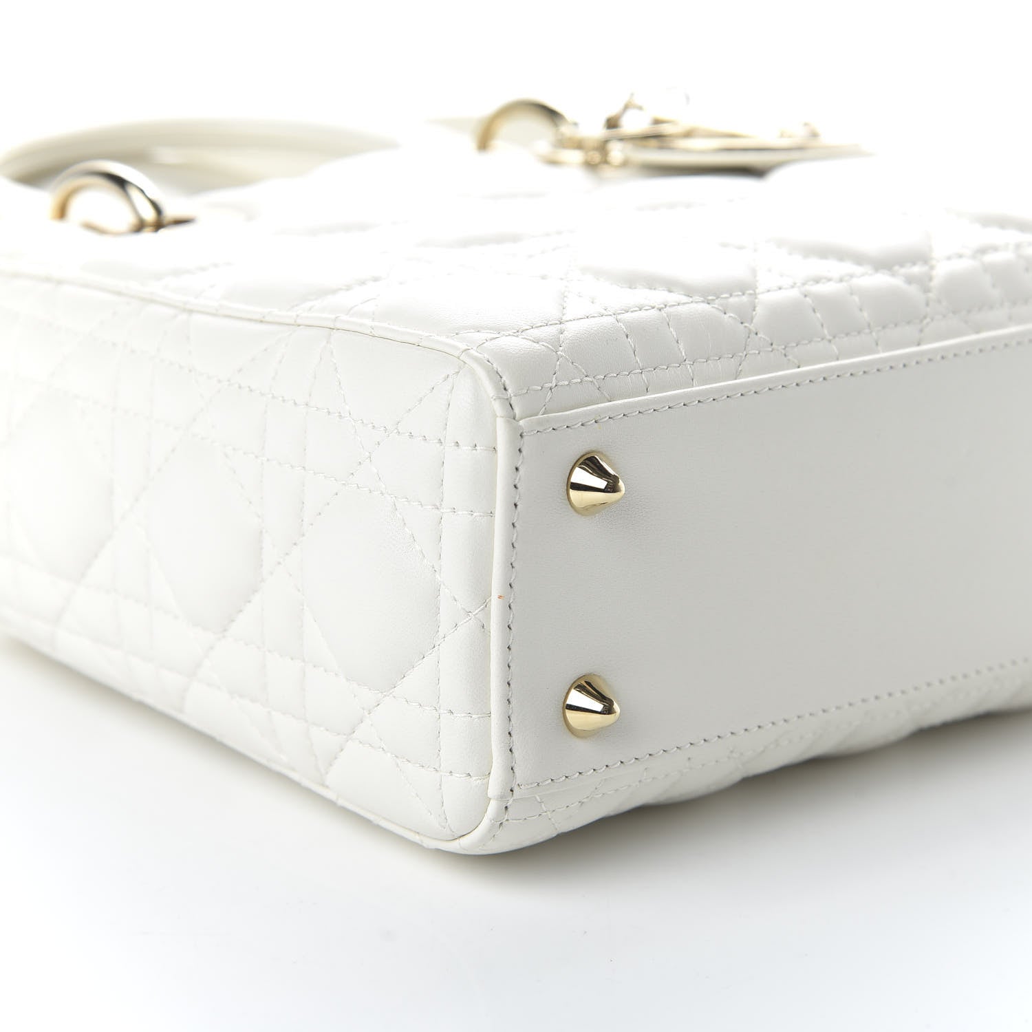 Christian Dior Lambskin Cannage Small My ABCDior Lady Dior White 6 of 12