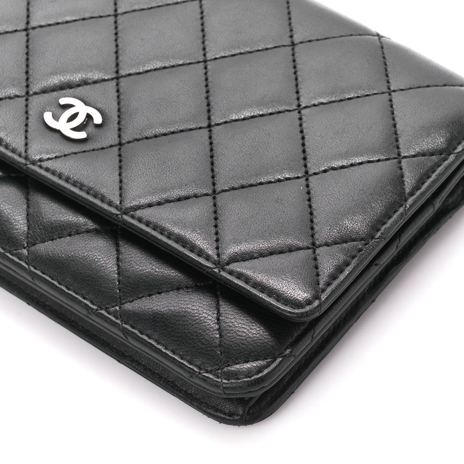Chanel Lambskin Quilted Wallet On Chain WOC Black 11 of 11