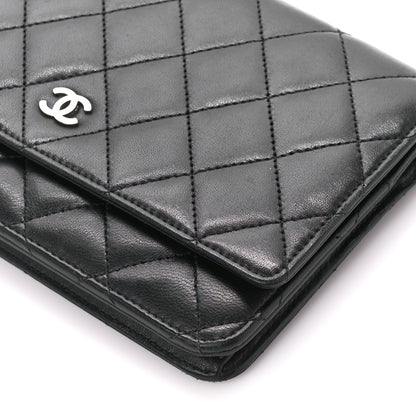 Chanel Lambskin Quilted Wallet On Chain WOC Black 11 of 11
