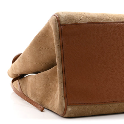 Chanel Grained Calfskin Suede Large Urban Essentials Shopping Bag Dark Beige Camel 9 of 11