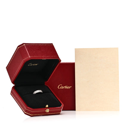 Cartier 18K White Gold Diamond 2.6mm LOVE Paved Band Ring 56 7.75 5 of 5