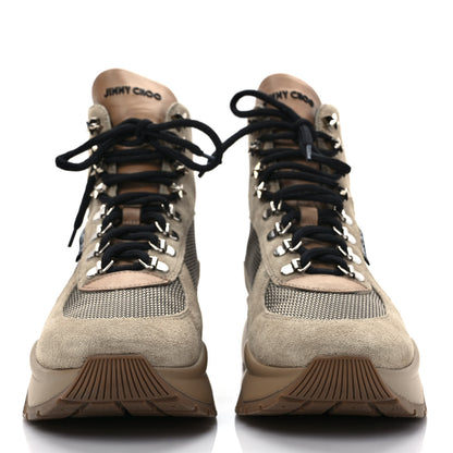 Jimmy Choo Suede Calfskin Inca Patchwork Platform Hiking Boots 39 White Sand Natural 2 of 10