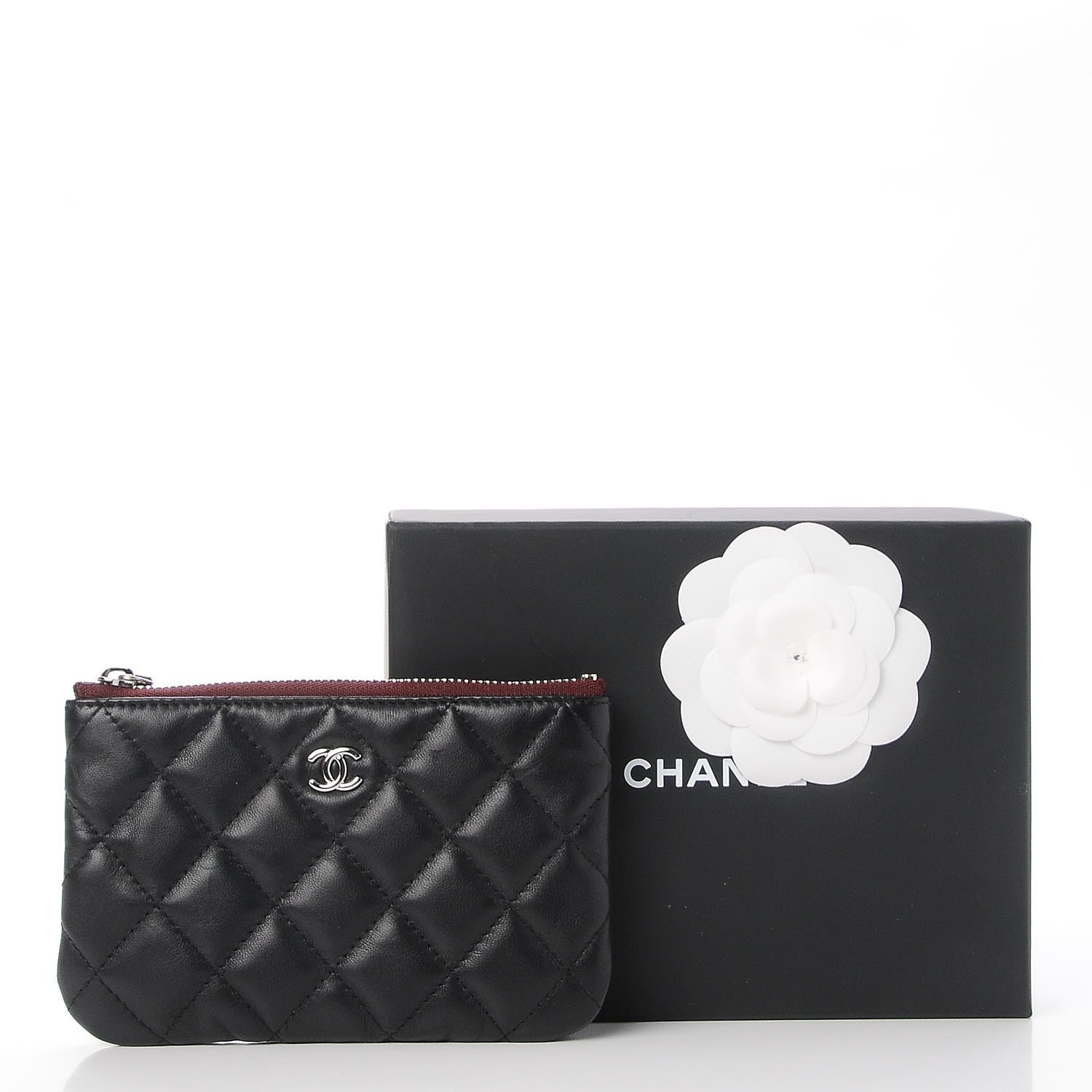 Chanel Lambskin Quilted Small Cosmetic Case Black 8 of 8