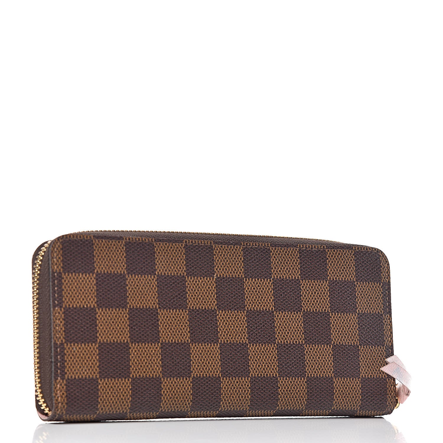 Louis Vuitton Damier Ebene Clemence Wallet Rose Ballerine 3 of 9