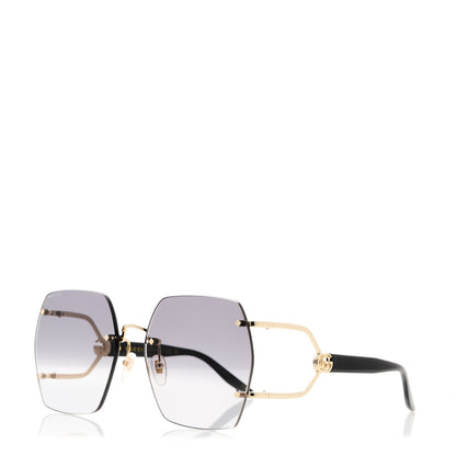 Gucci Metal Diapason Rimless Geometric Sunglasses GG1562S Black 1 of 8
