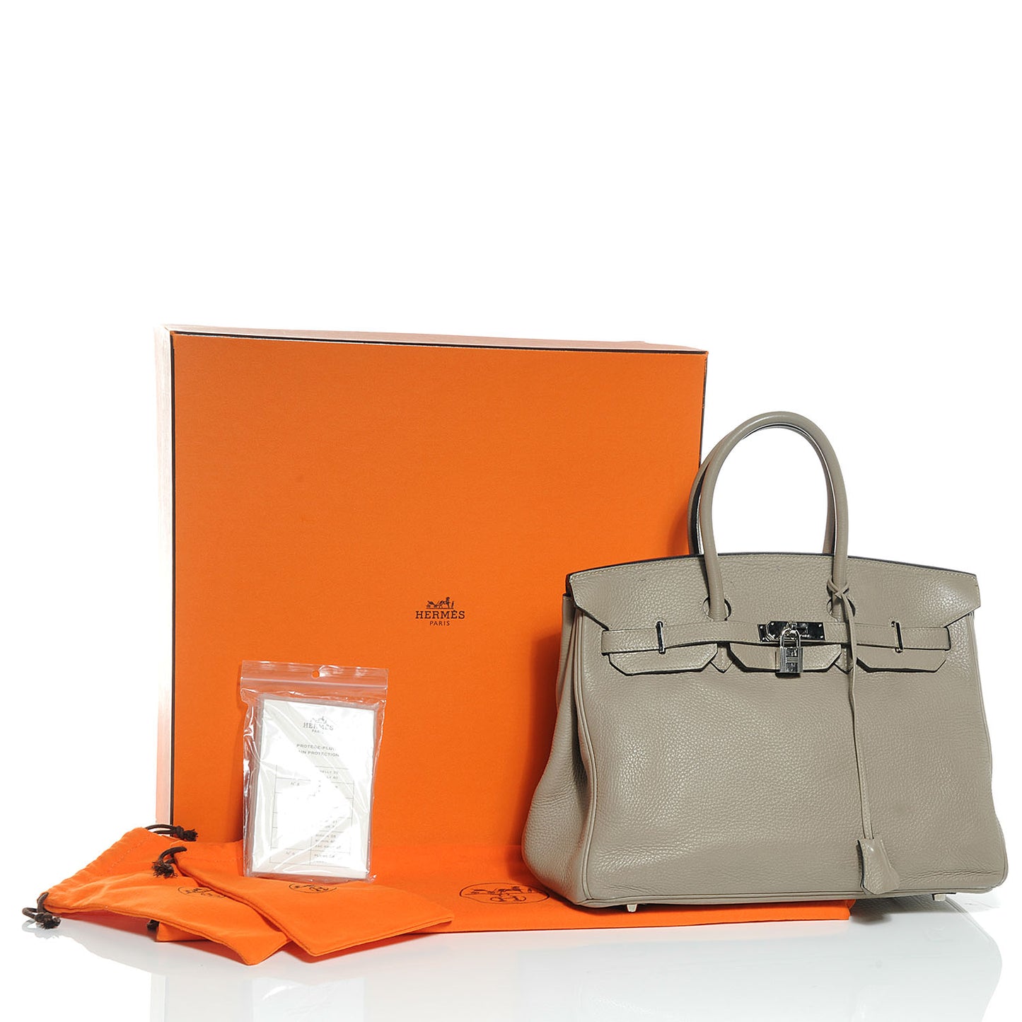 Taurillon Clemence Birkin 35 Gris Tourterelle