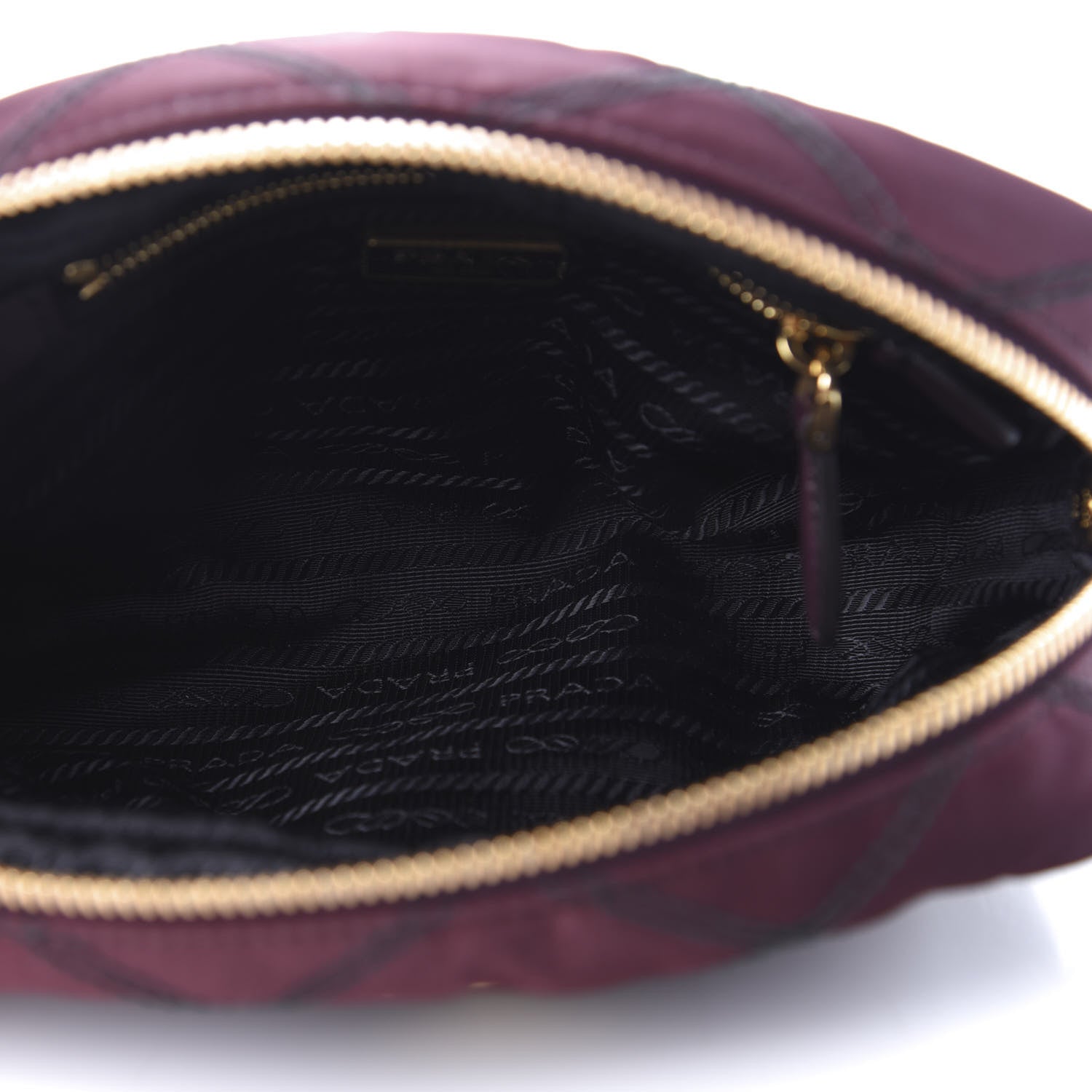 Prada Tessuto Nylon Saffiano Impunturato Quilted Wristlet Granato 5 of 10