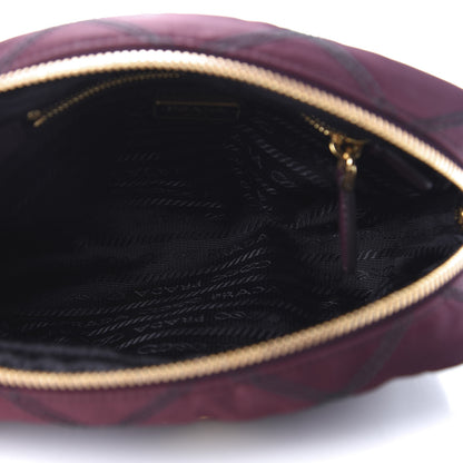 Prada Tessuto Nylon Saffiano Impunturato Quilted Wristlet Granato 5 of 10