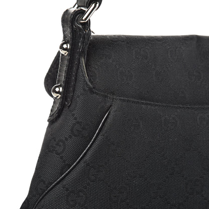 Gucci Monogram Horsebit Chain Flap Shoulder Bag Black 10 of 12