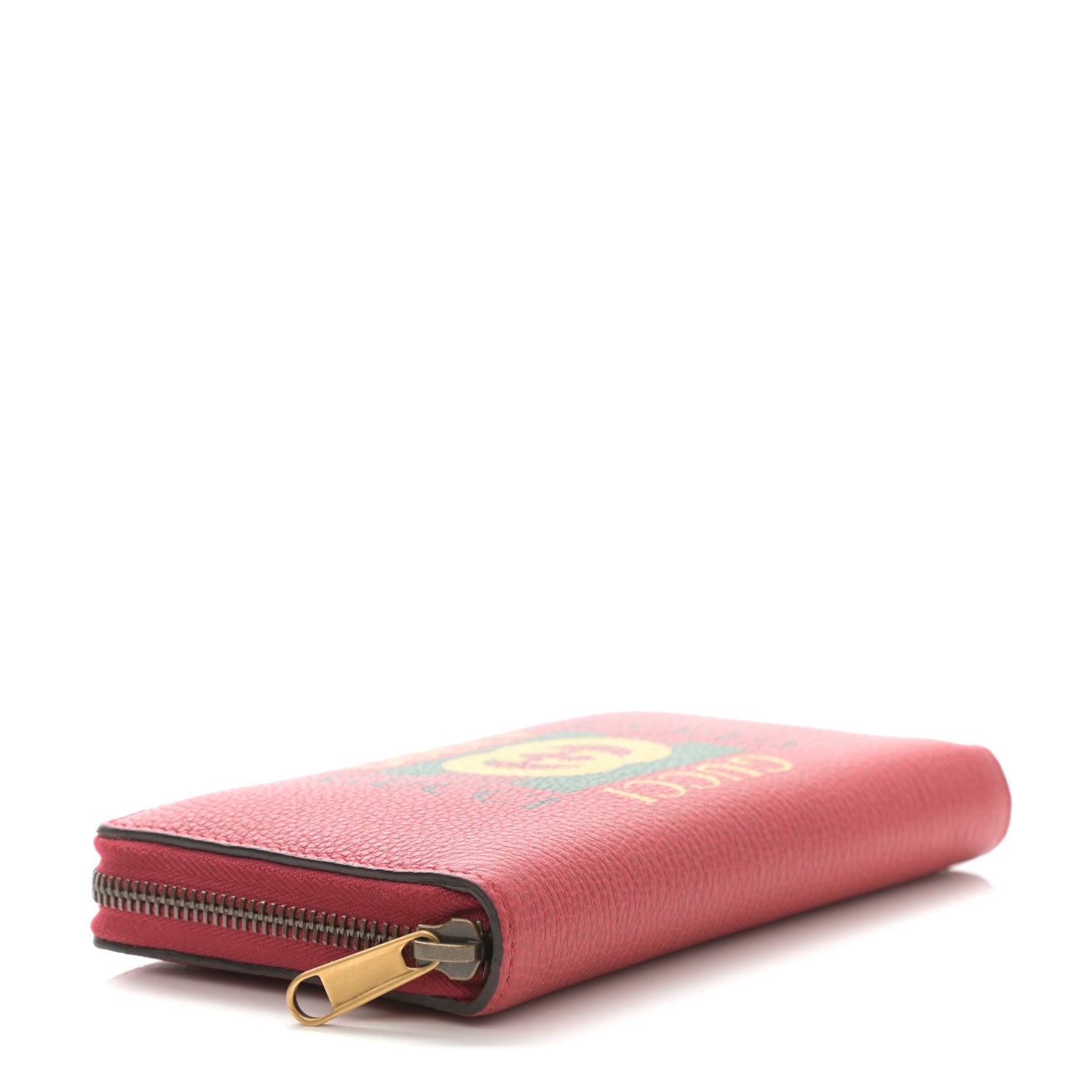 Gucci Cripto Calfskin Interlocking G Logo Zip Around Wallet Hibiscus Red Giallo Black Green Red 4 of 8