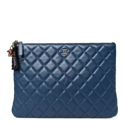 Chanel Lambskin Quilted Medium Cuba Cosmetic Case Navy 1 of 11