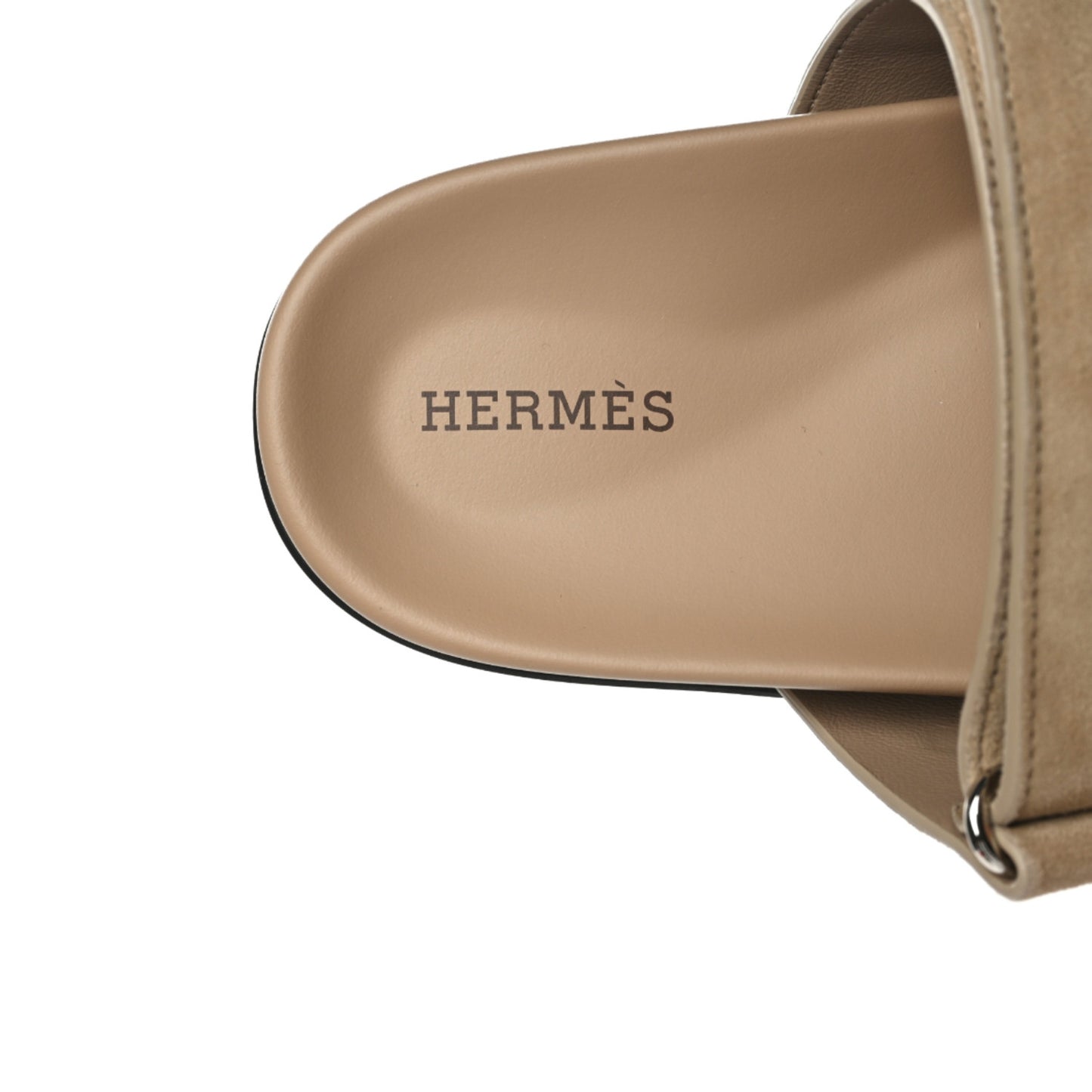Suede Goatskin Womens Chypre Sandals 37.5 Beige Argile