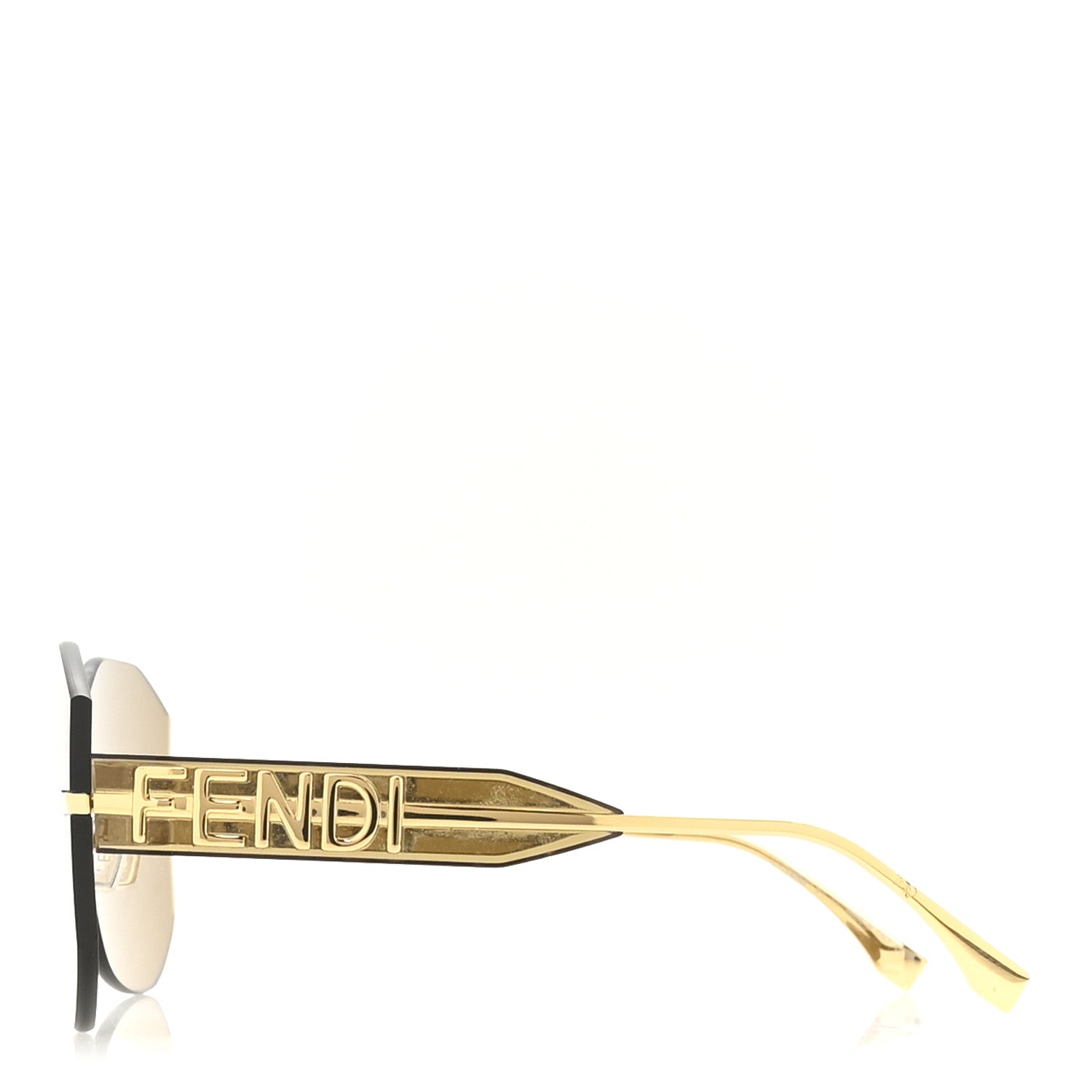 Fendi Metal Fendigraphy Shield Sunglasses FE 40067U Green Gold 3 of 7
