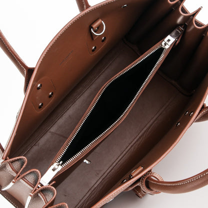 Saint Laurent Grained Calfskin Topstitch Small Sac De Jour Cognac 4 of 8