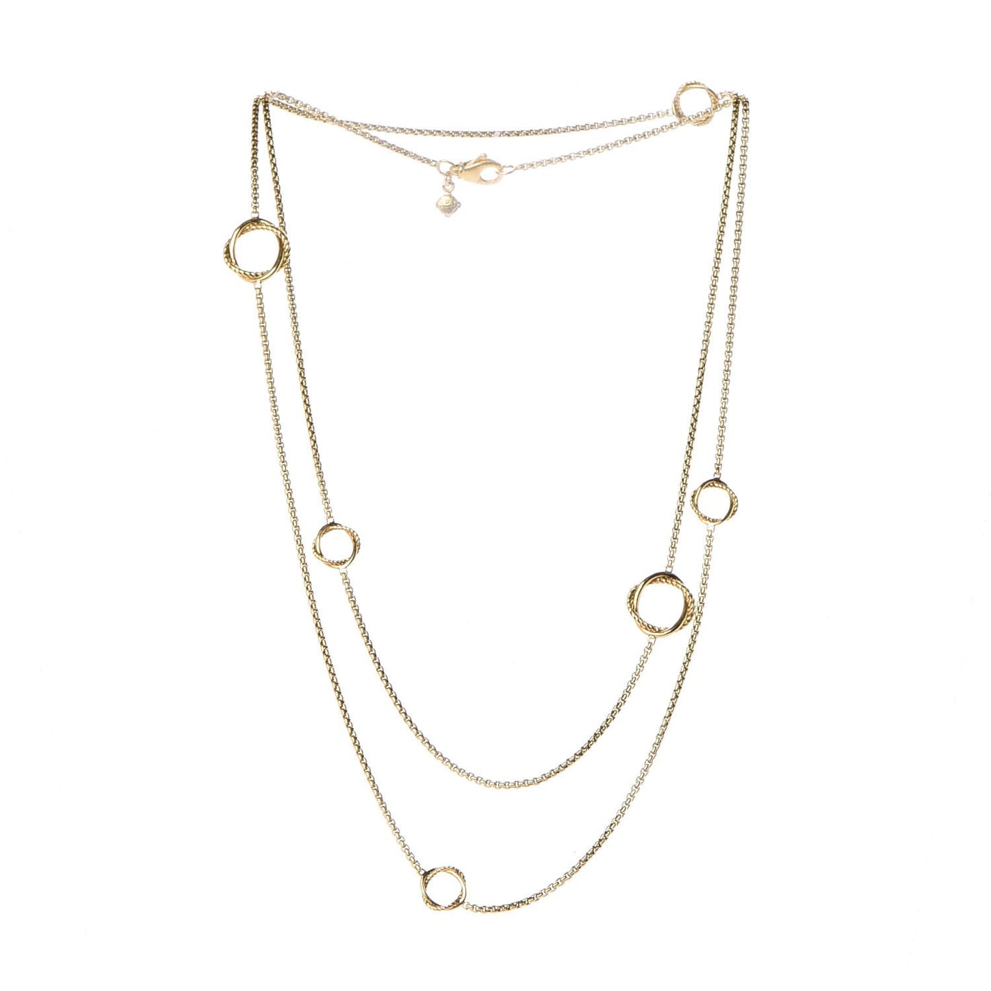 18K Yellow Gold Infinity Station Necklace