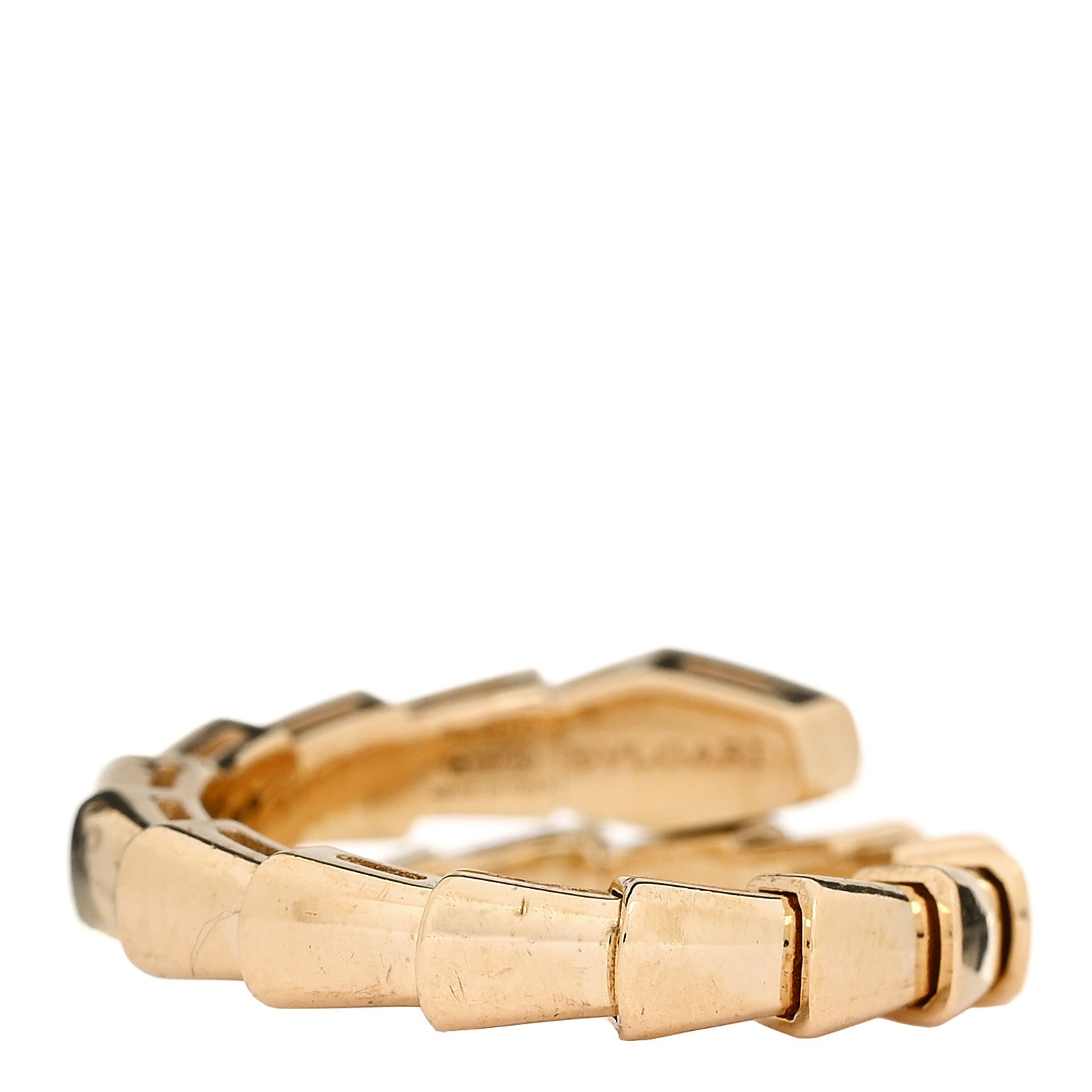 Bulgari 18K Yellow Gold Diamond Serpenti Viper Single Spiral Ring 51 5.75 53 6.5 3 of 5