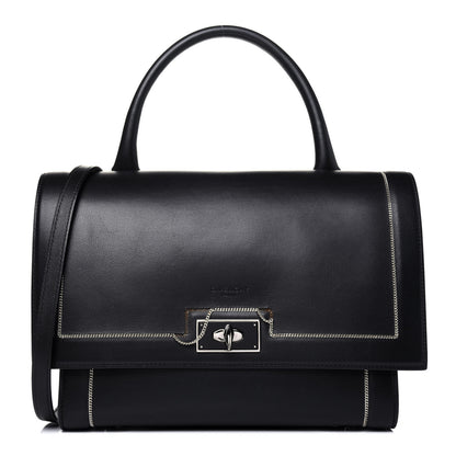 Givenchy Grained Calfskin Chain Small Shark Lock Satchel Black 1 of 18