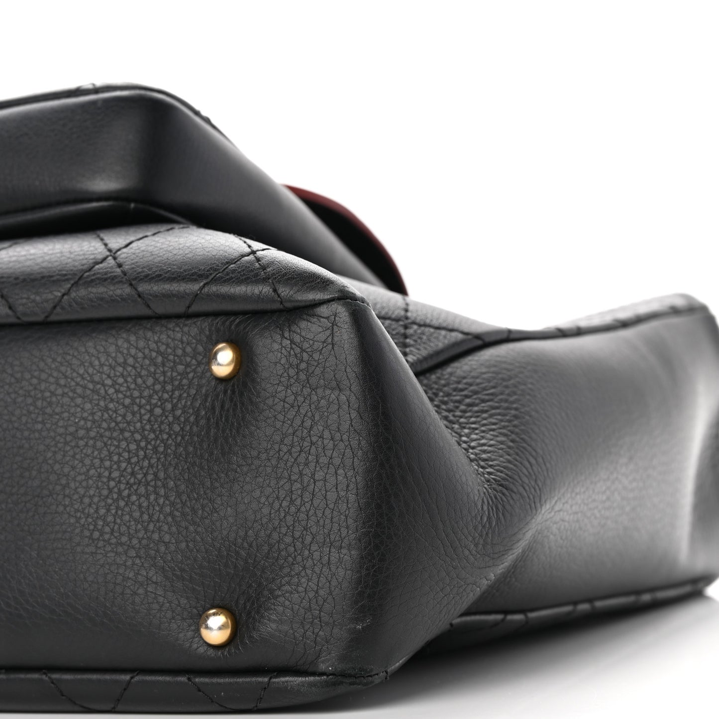 Calfskin Stitched Archi Chic Large Tote Black