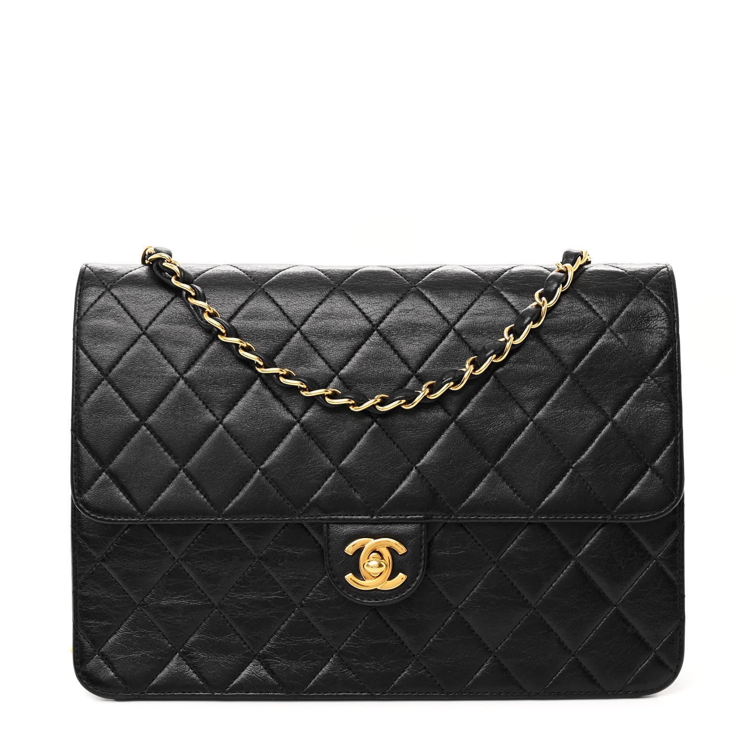 Chanel Lambskin Quilted Medium Single Flap Black 1 of 13