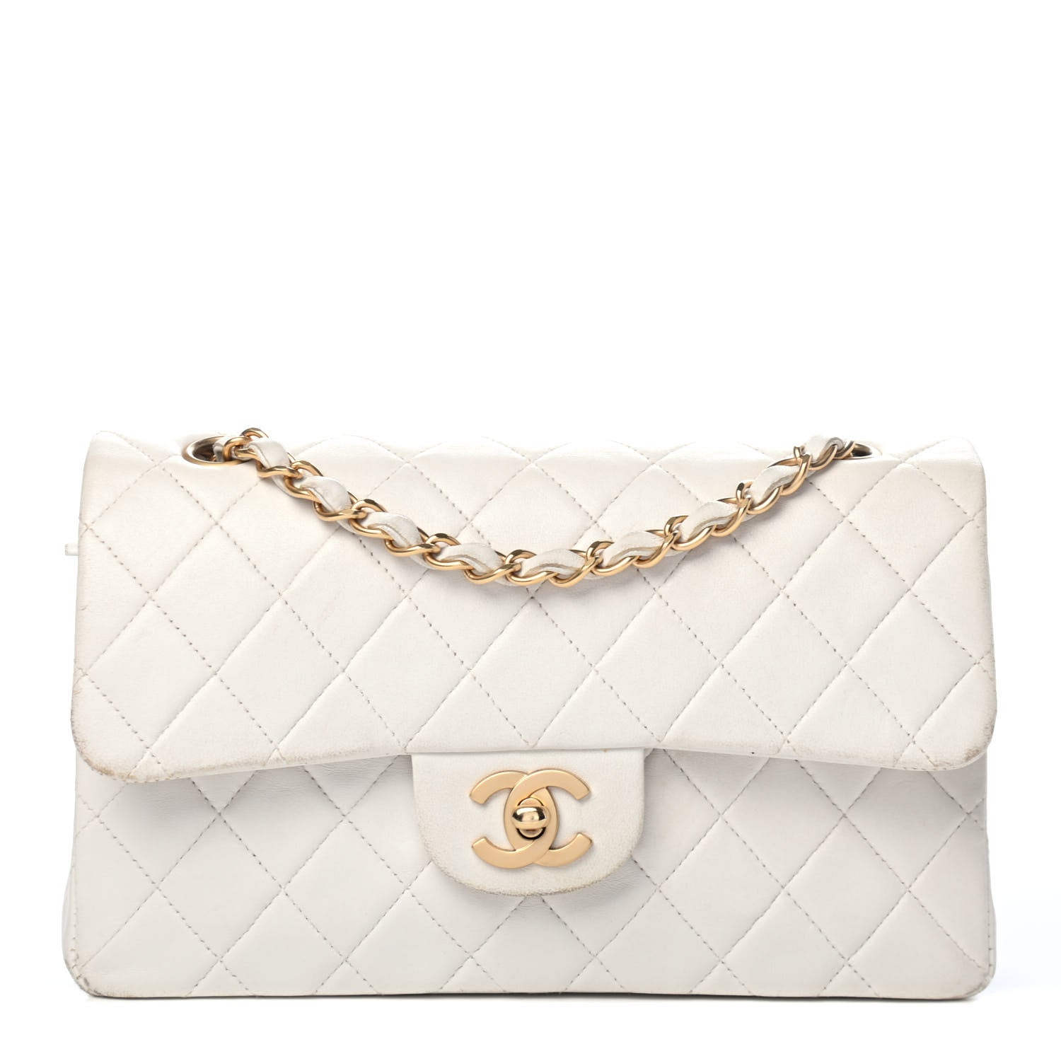 Chanel Lambskin Quilted Small Double Flap White 1 of 5