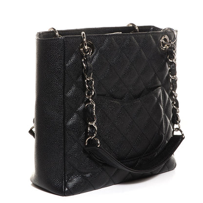 Chanel Caviar Quilted Petit Shopping Tote PST Black 3 of 7