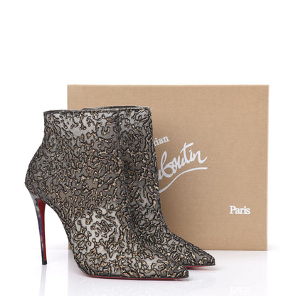Christian Louboutin Mesh Glitter Nancy Bootie 100 Ankle Boots 42 Black 8 of 8