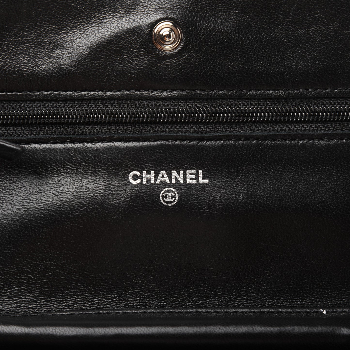 Lambskin Quilted Wallet On Chain WOC Black