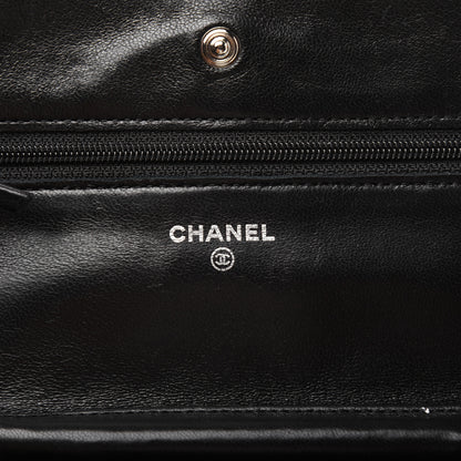 Chanel Lambskin Quilted Wallet On Chain WOC Black 8 of 17
