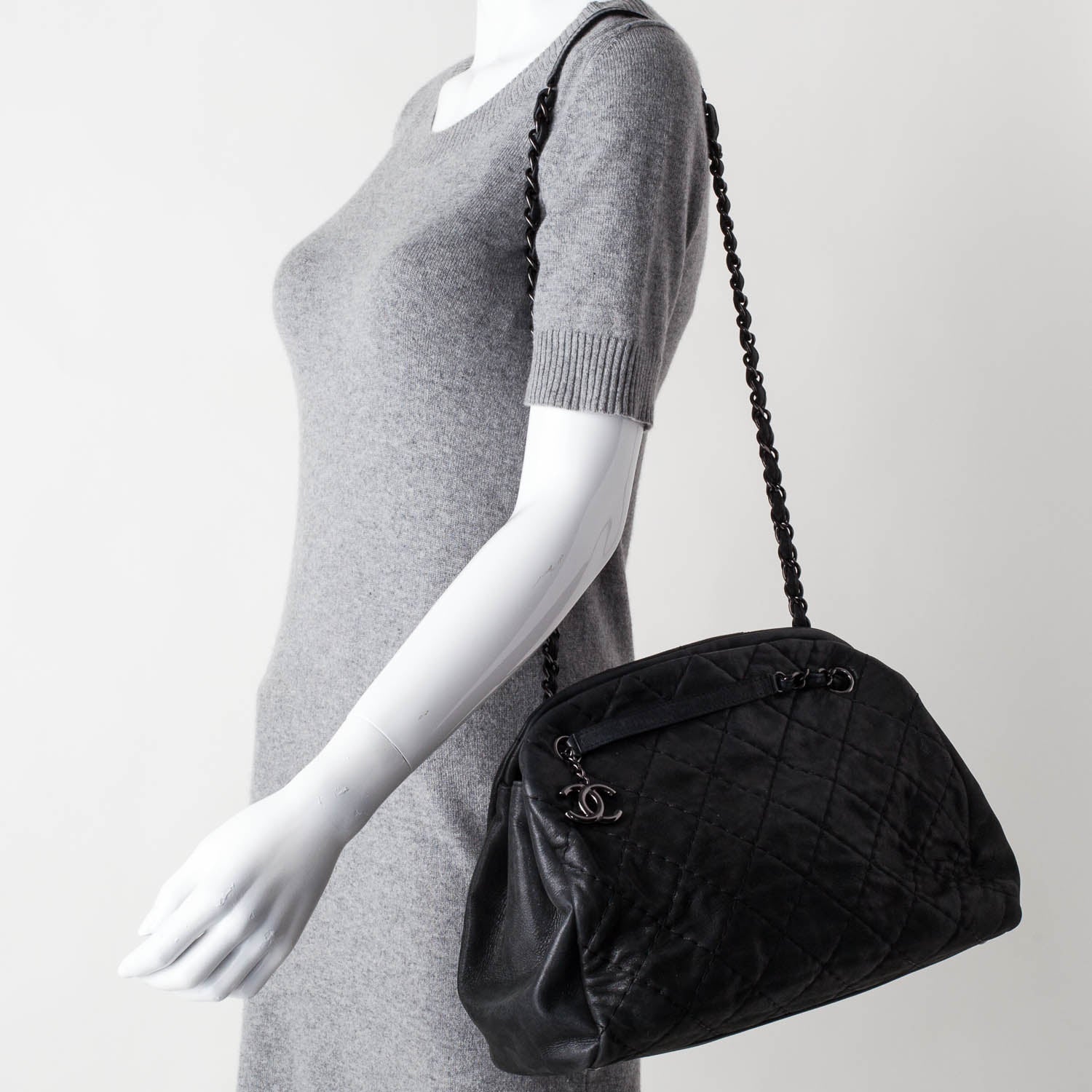 Chanel Iridescent Calfskin Large Just Mademoiselle Black 2 of 9