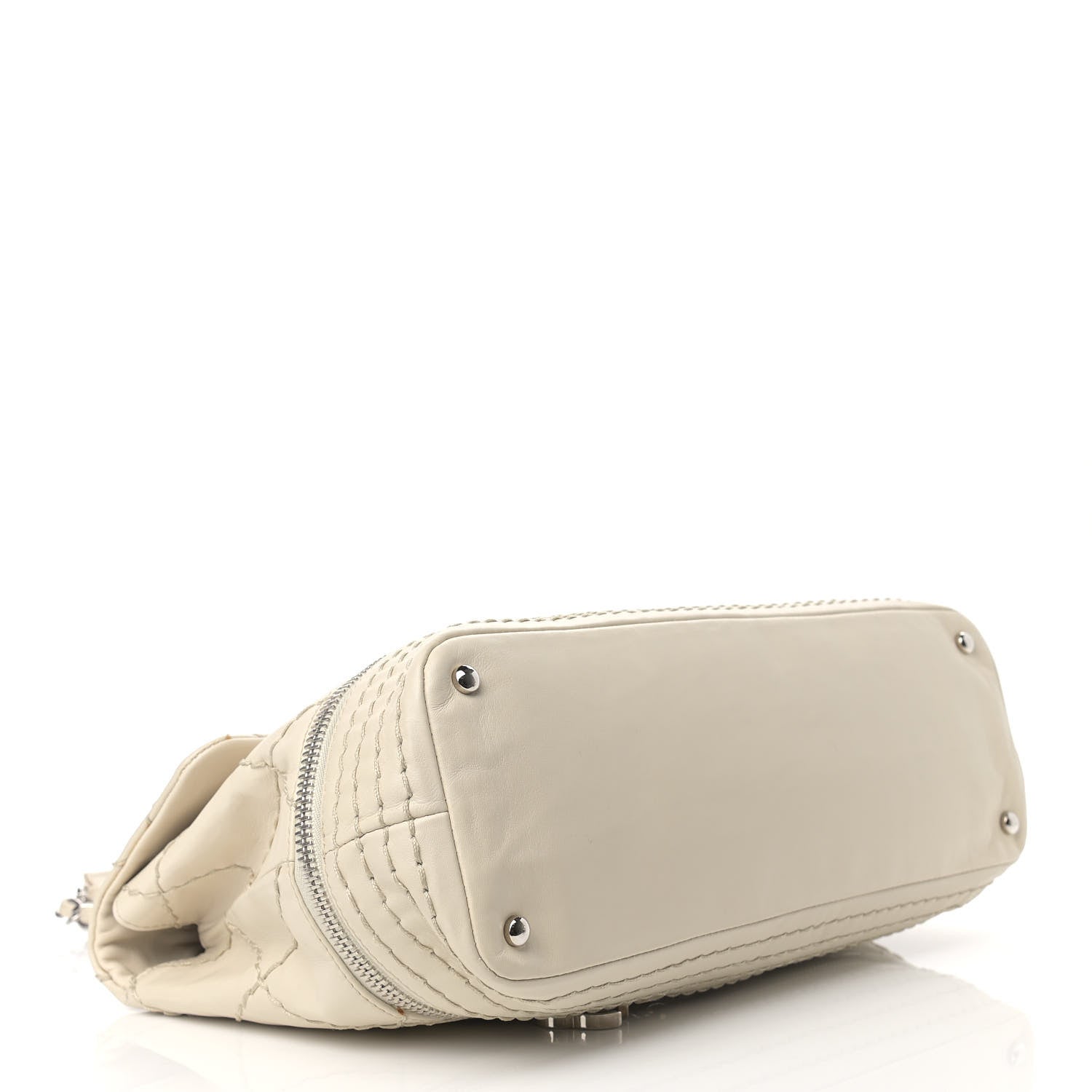 Chanel Calfskin Stitched Large Expandable Flap Bag White 5 of 15