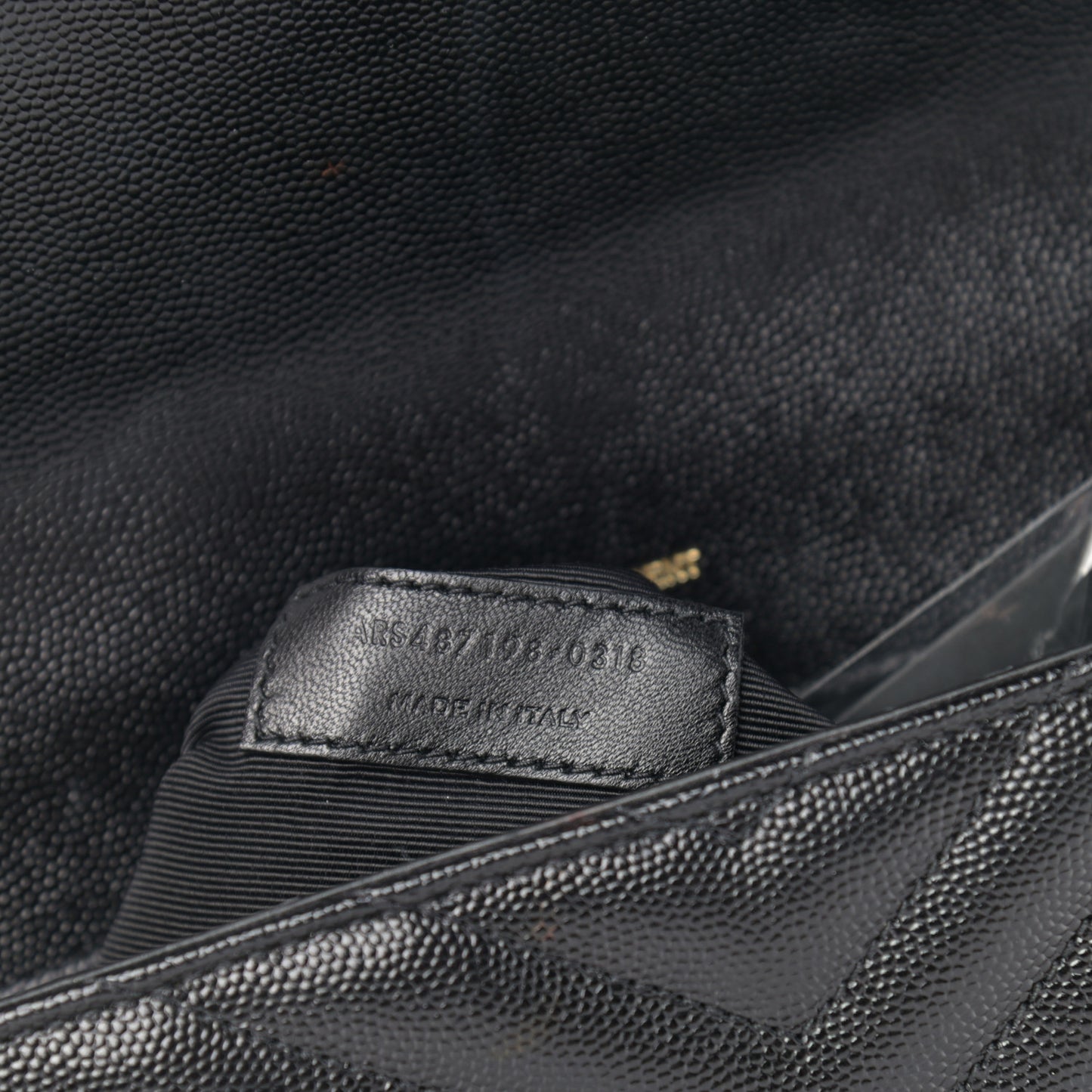 Grain De Poudre Matelasse Chevron Large Monogram Satchel Black