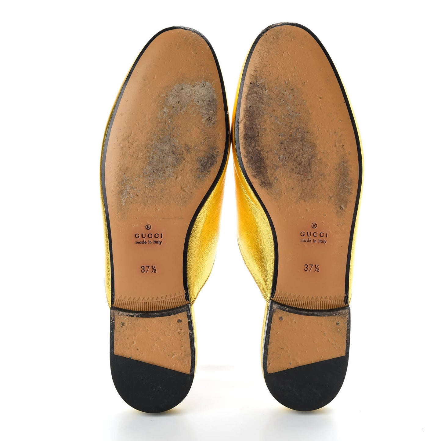 Metallic Nappa Womens Princetown Slippers 37.5 Gold