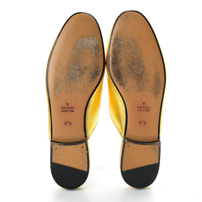 Gucci Metallic Nappa Womens Princetown Slippers 37.5 Gold 5 of 11
