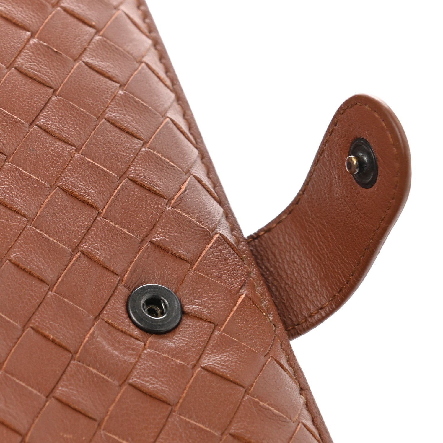 Bottega Veneta Madras Goatskin Intrecciato Flap Wallet Tea 11 of 16