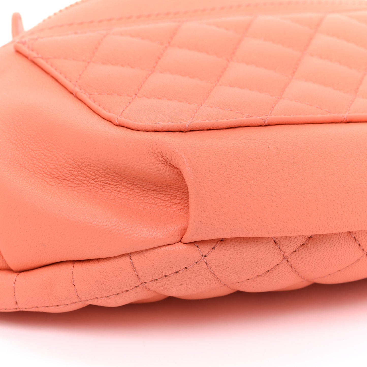 Lambskin Quilted Bi Waist Bag Fanny Pack Orange
