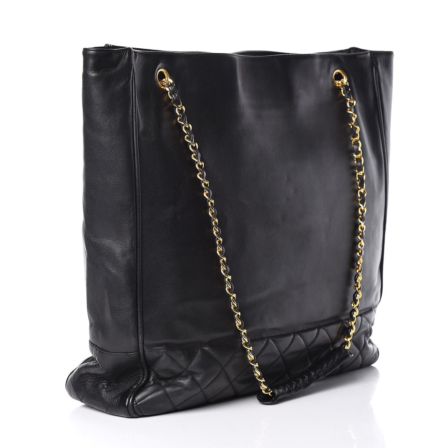 Lambskin Shopping Tote Black