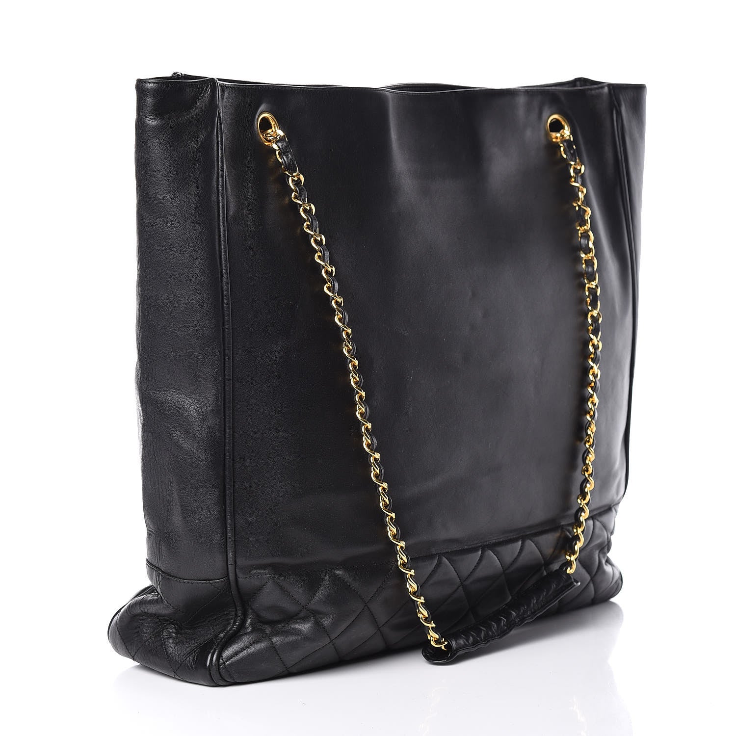 Chanel Lambskin Shopping Tote Black 3 of 12