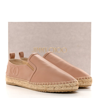 Jimmy Choo Calfskin Litchi Flat Espadrilles 40.5 Powder Pink 8 of 8