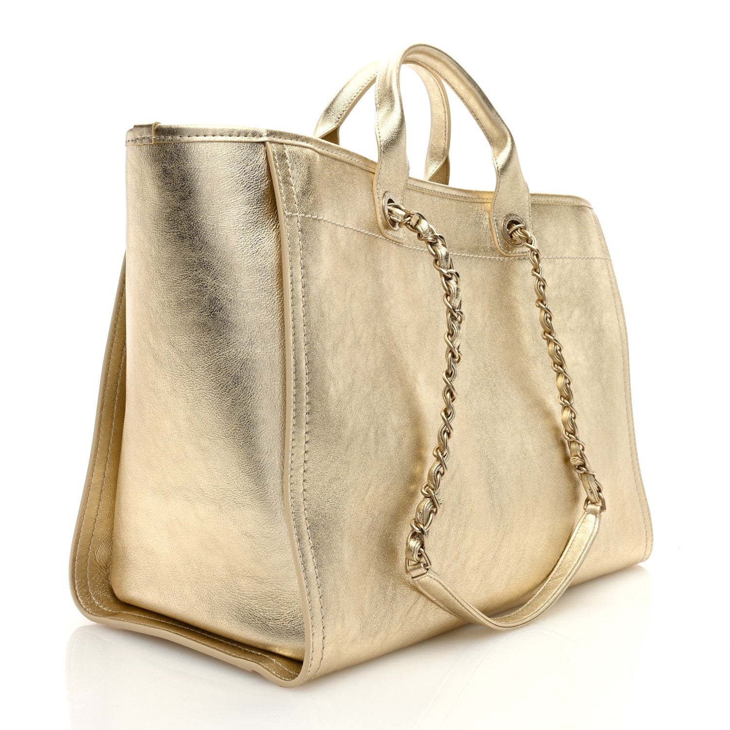 Chanel Metallic Calfskin Medium Deauville Tote Gold 4 of 10
