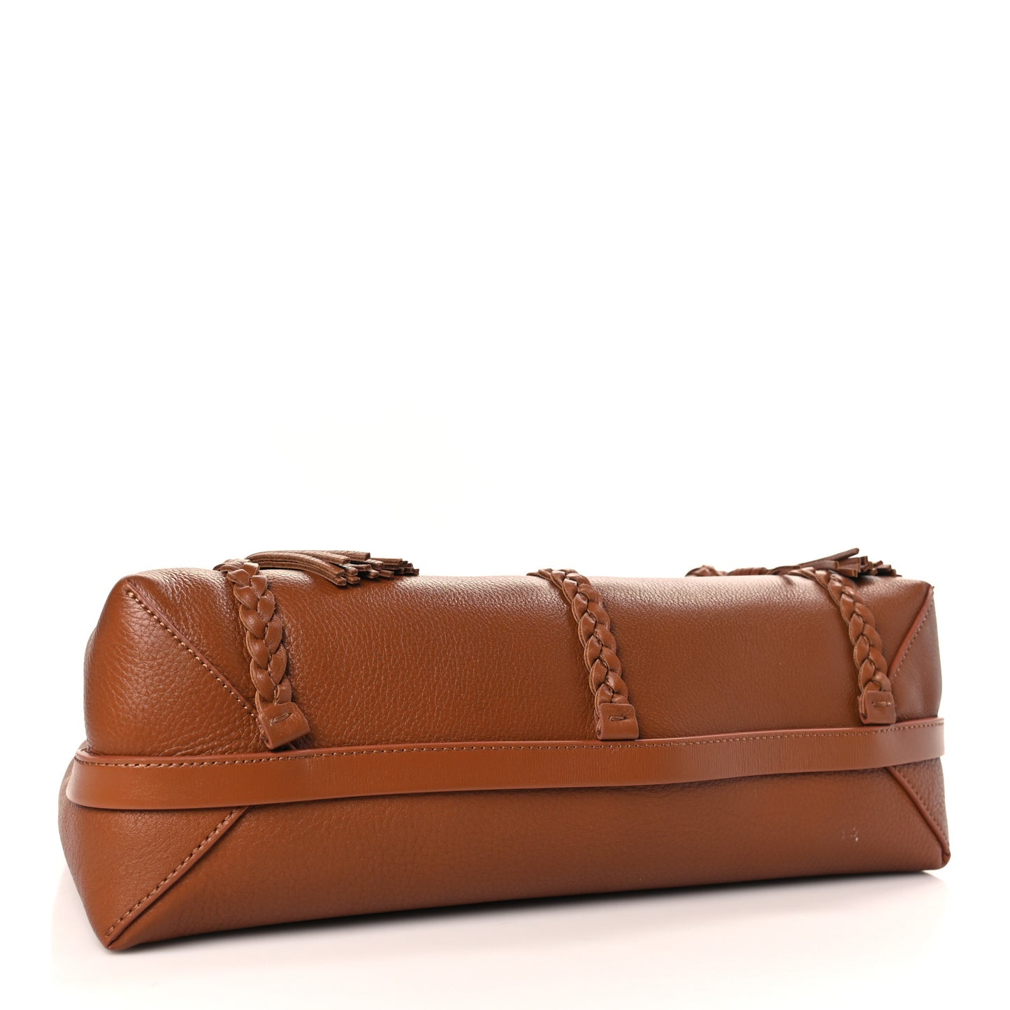 Grained Calfskin Medium Penelope Shoulder Bag Caramel